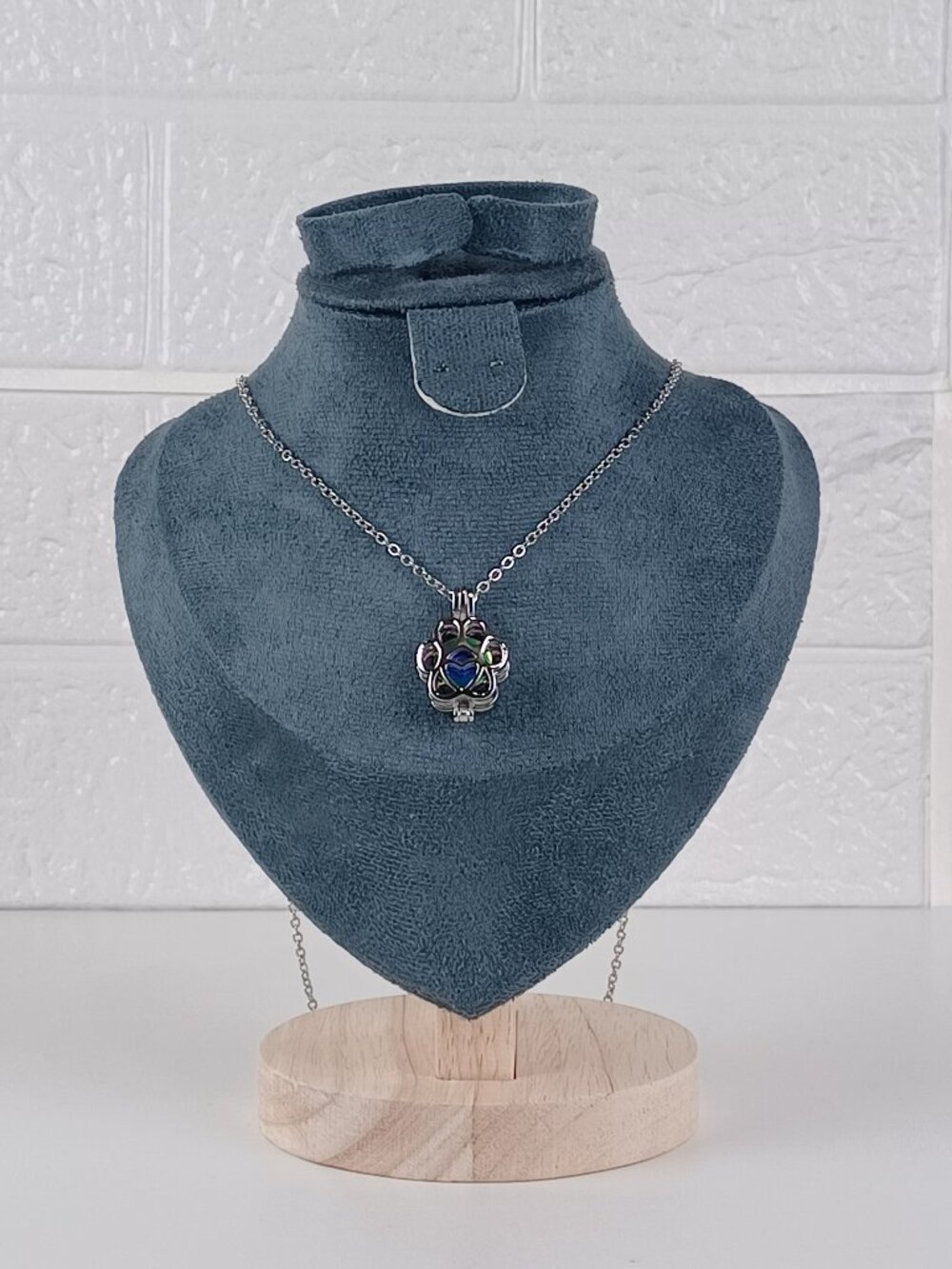 Rainbow Paw Print Pet Ashes Cremation Urn Necklace With Filling Kit & Gift Box
